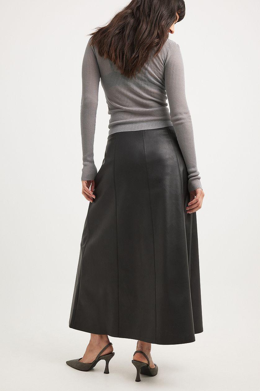 PU Flowy Midi Skirt Product Image