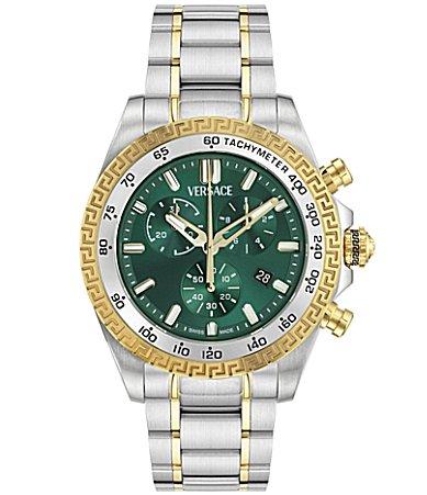 Mens Versace Chrono X Two-Tone Stainless Steel Bracelet Watch Product Image