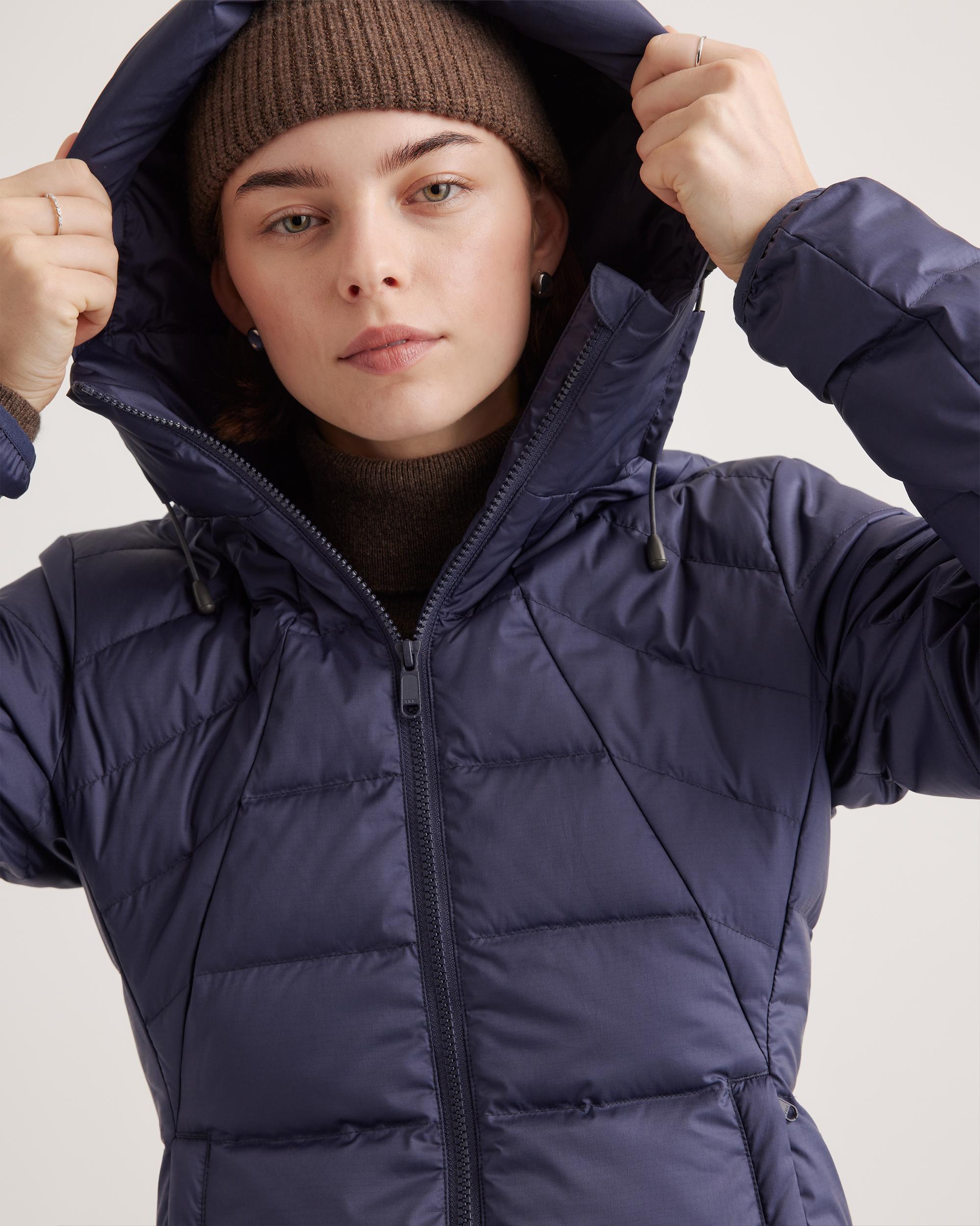 Quince | Women's Lightweight Down Packable Puffer Hooded Jacket Recycled Polyester Product Image