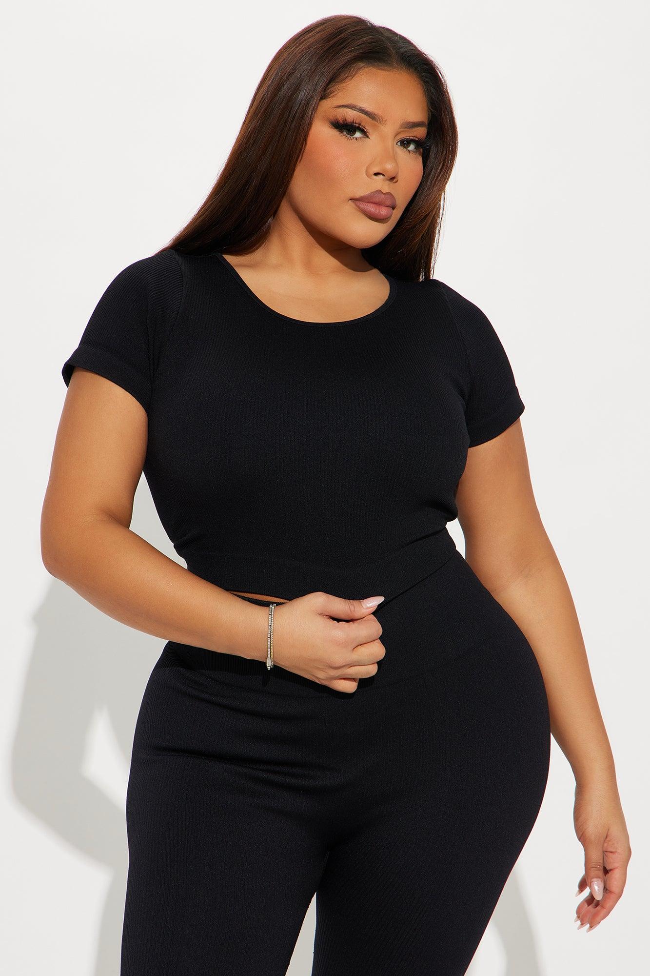 Breathe Through It Effortless Seamless Active Top - Black Product Image