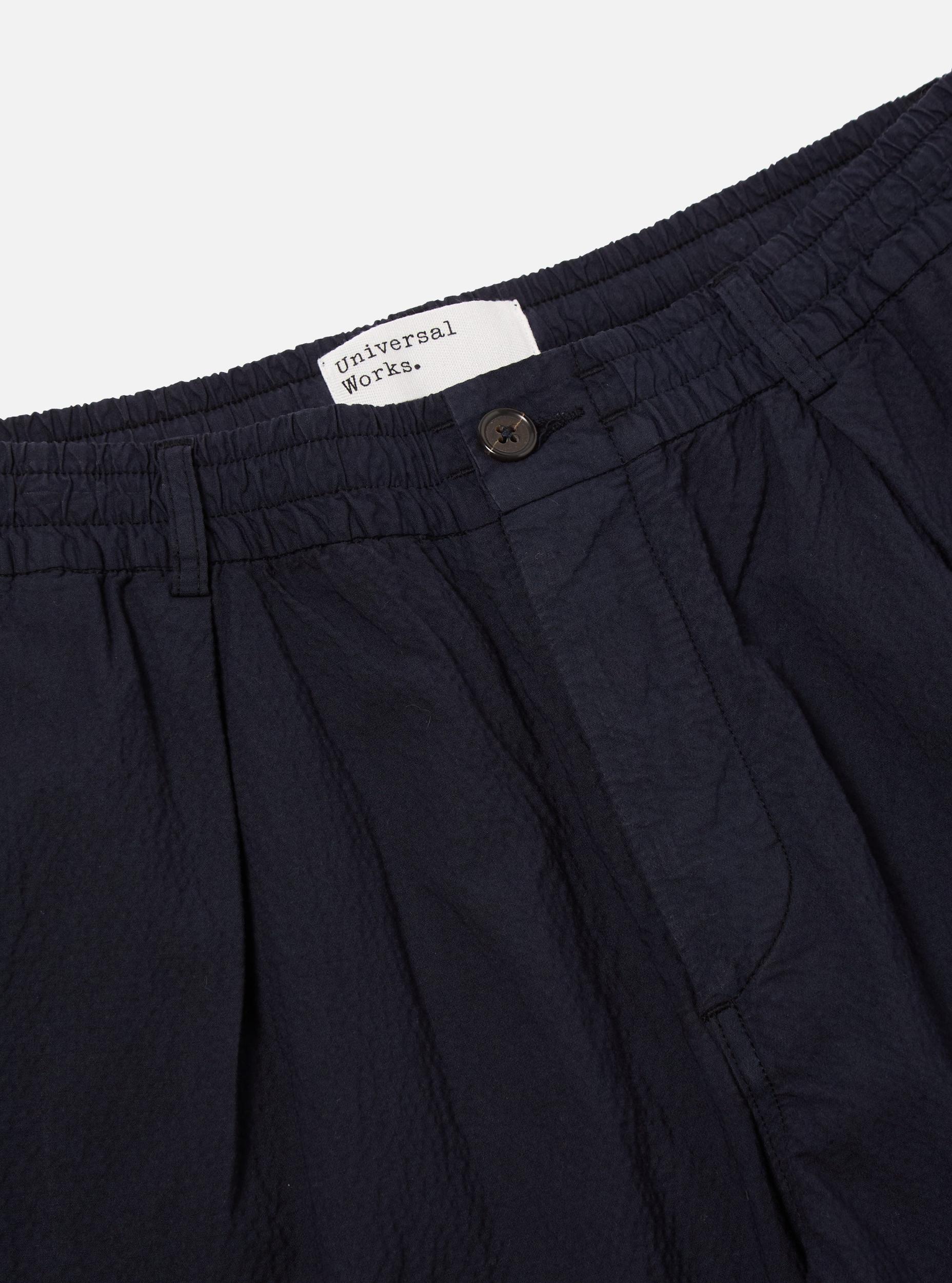 Navy Seersucker II Pleated Track Short Product Image