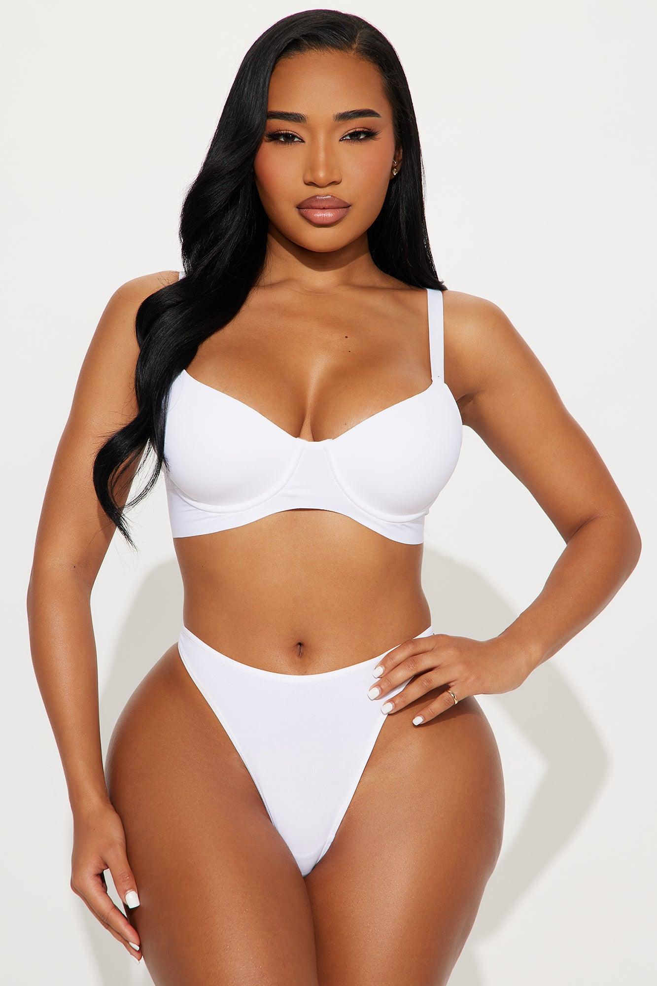 Smooth Like That Lightly Lined Scuba Demi Bra - White Product Image