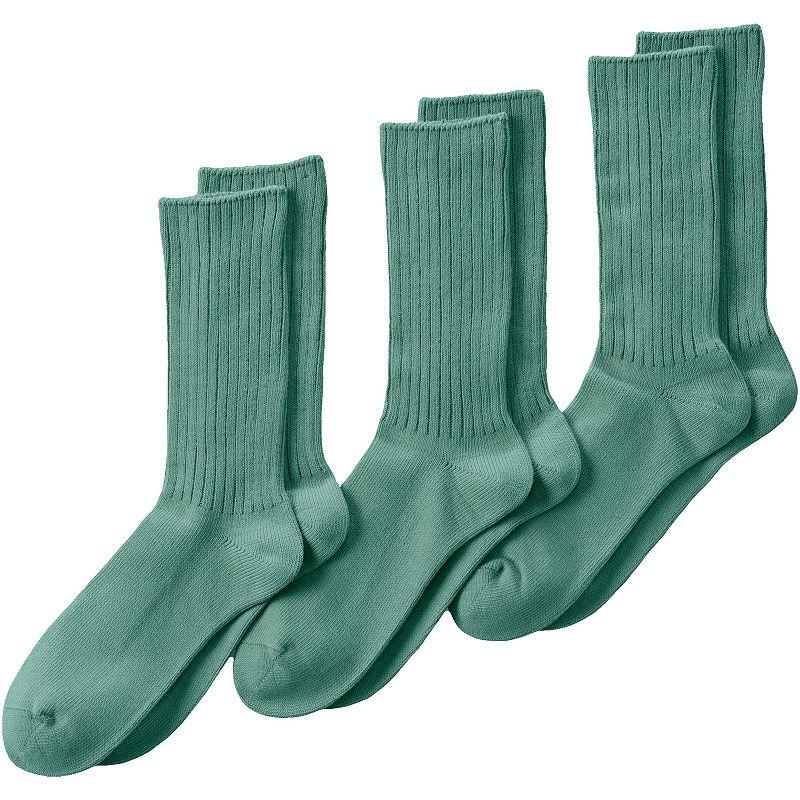 Men's Lands' End Crew Socks 3-Pack,  Product Image