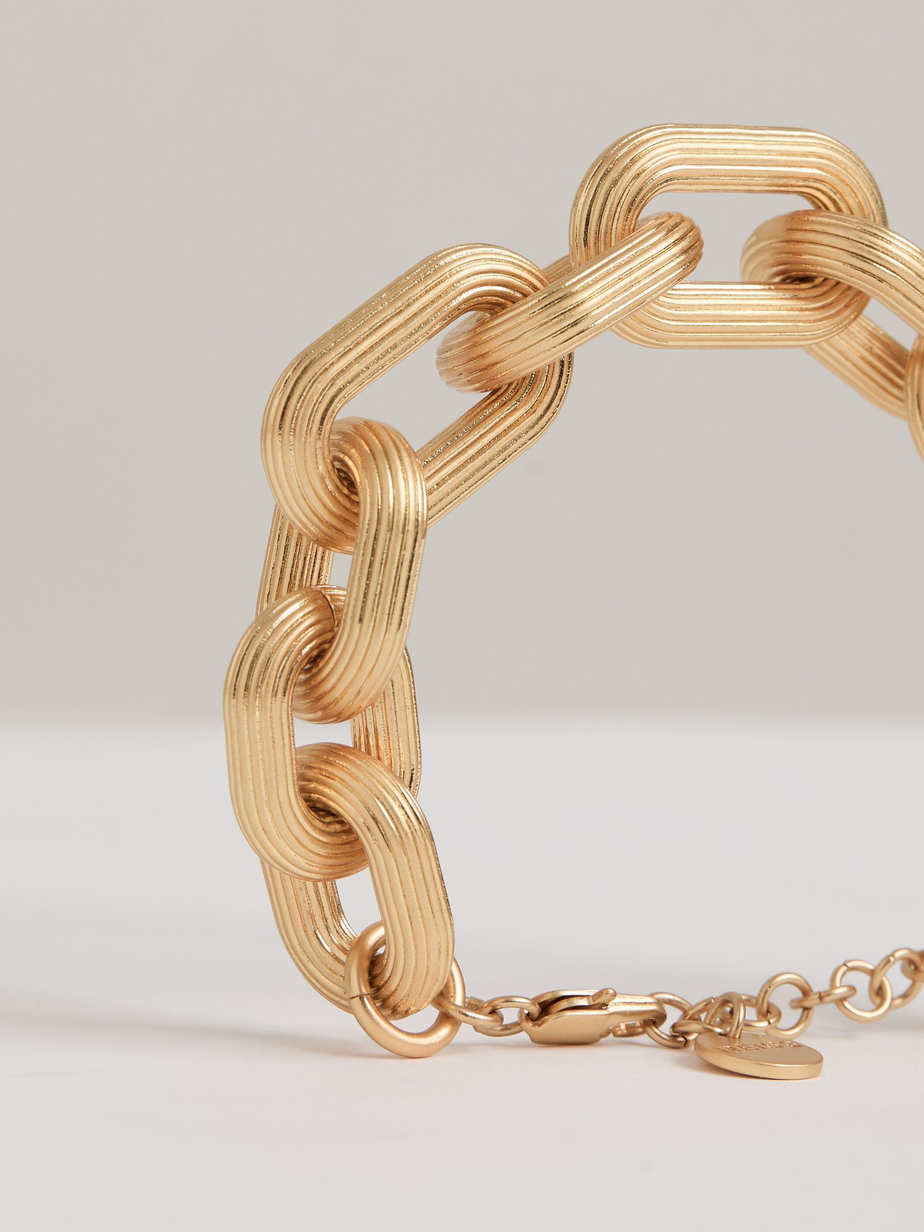 Contour Chain Link Bracelet in Gold Tone Product Image