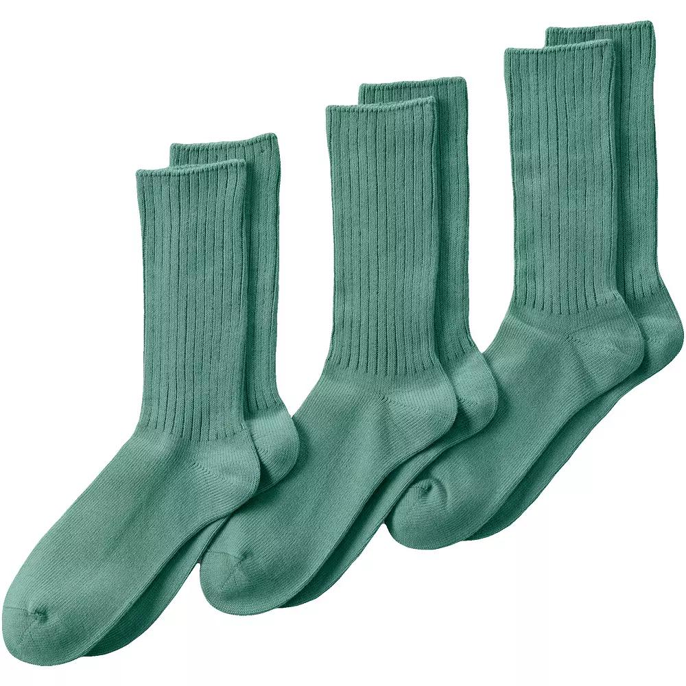 Men's Lands' End Crew Socks 3-Pack,  Product Image