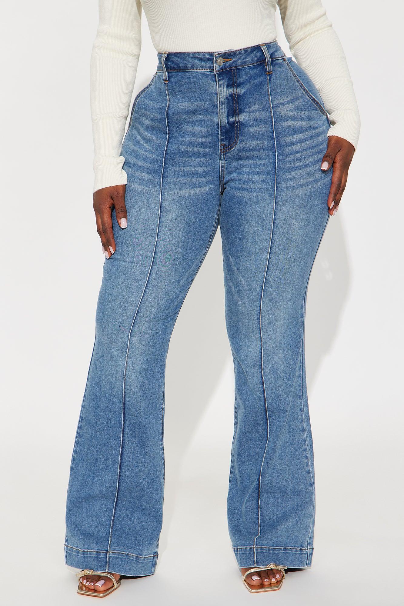 About Business Stretch Flare Trouser Jeans - Medium Wash Product Image