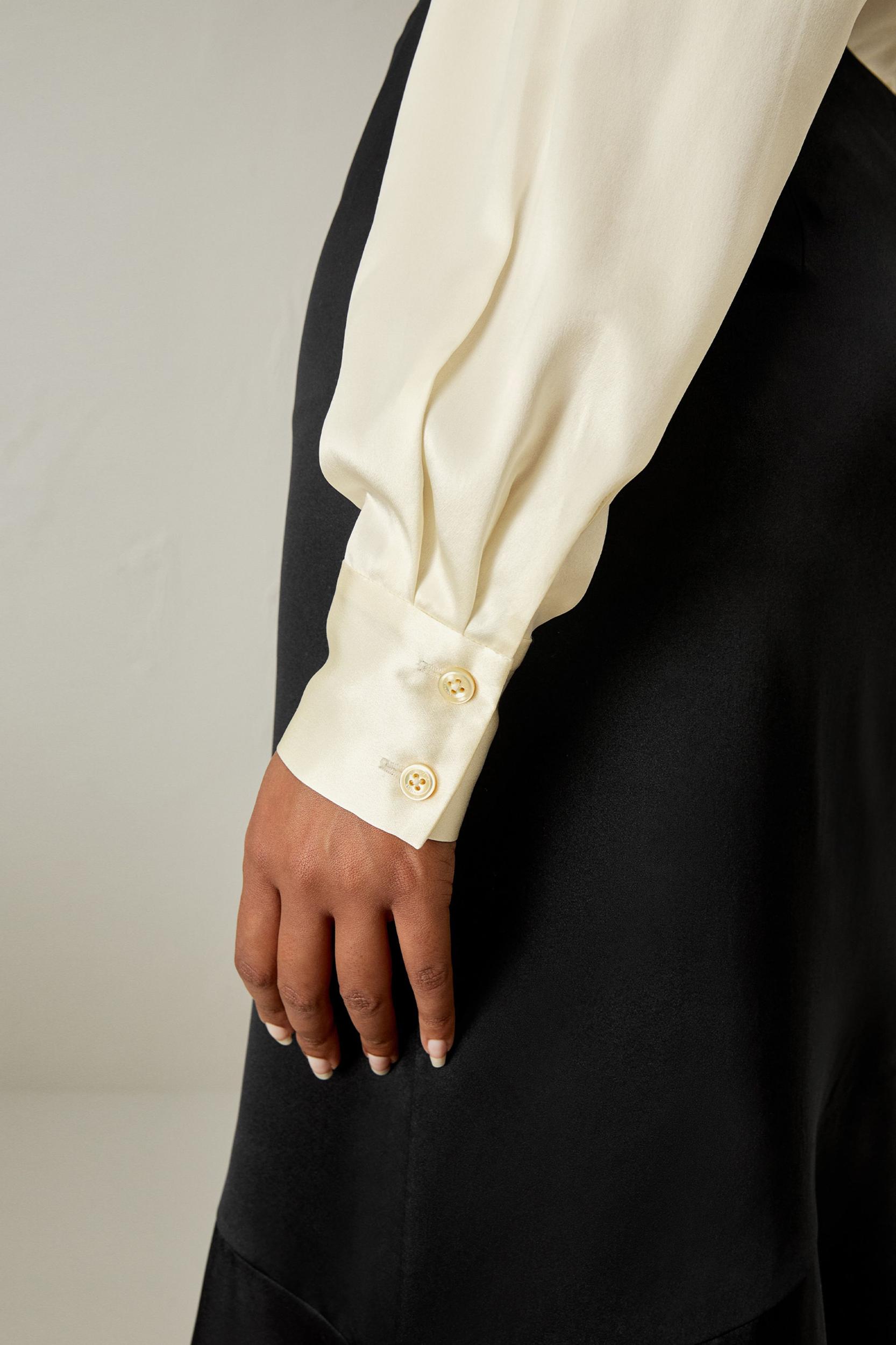 LILYSILK Women's Chic Silk Charmeuse One-Shoulder Party Top with Chain Lily White L Product Image