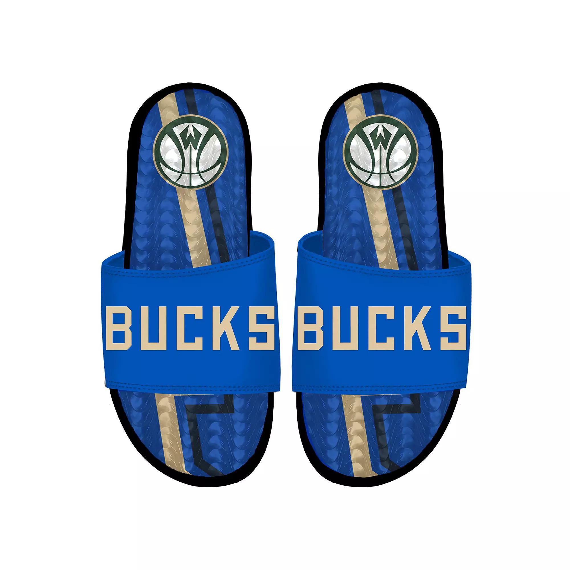 Men's ISlide Milwaukee Bucks 2024/25 City Edition Gel Slide Sandals, Size: 11, Black Product Image