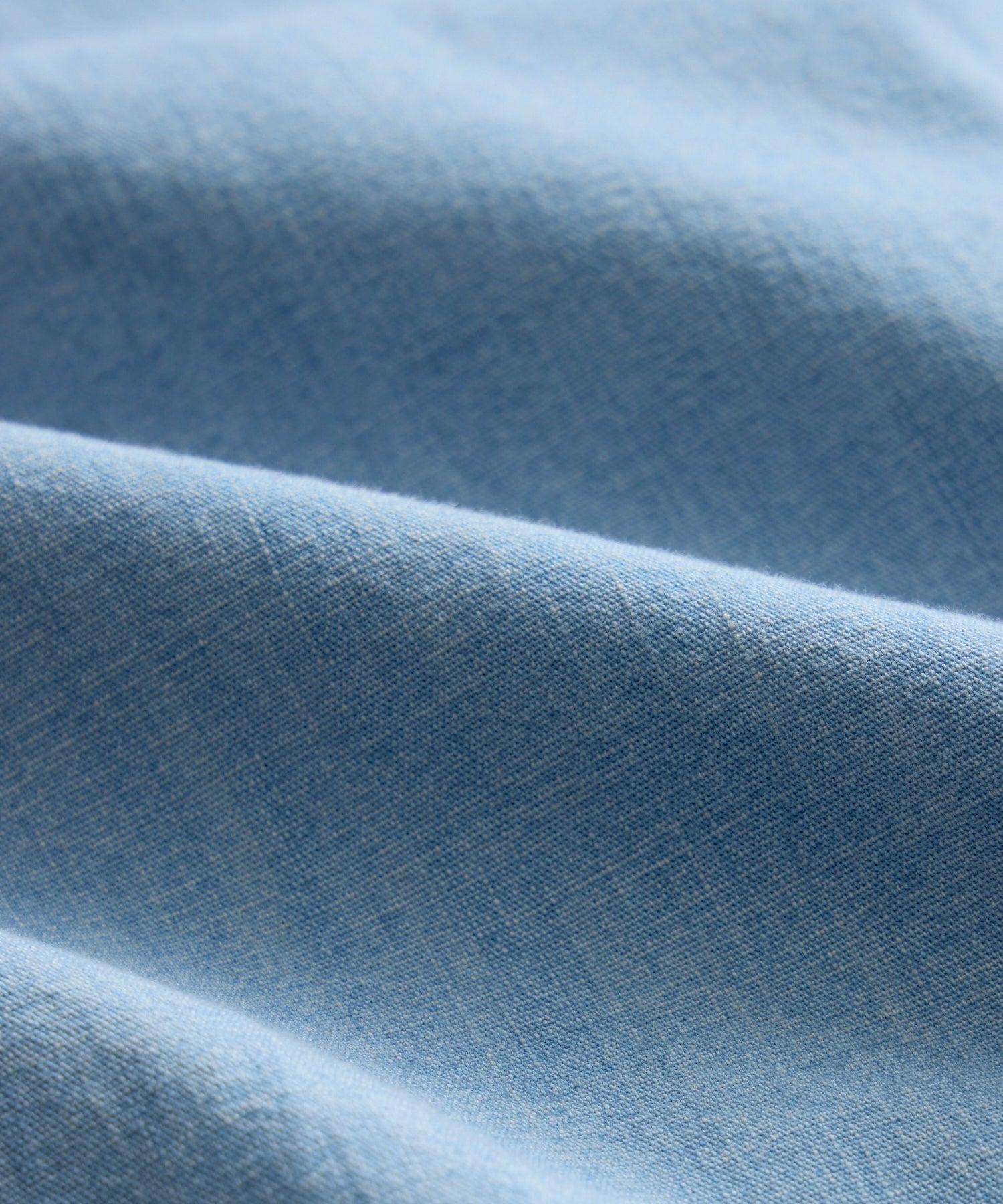 Cropped Chambray Camp Collar Shirt Product Image