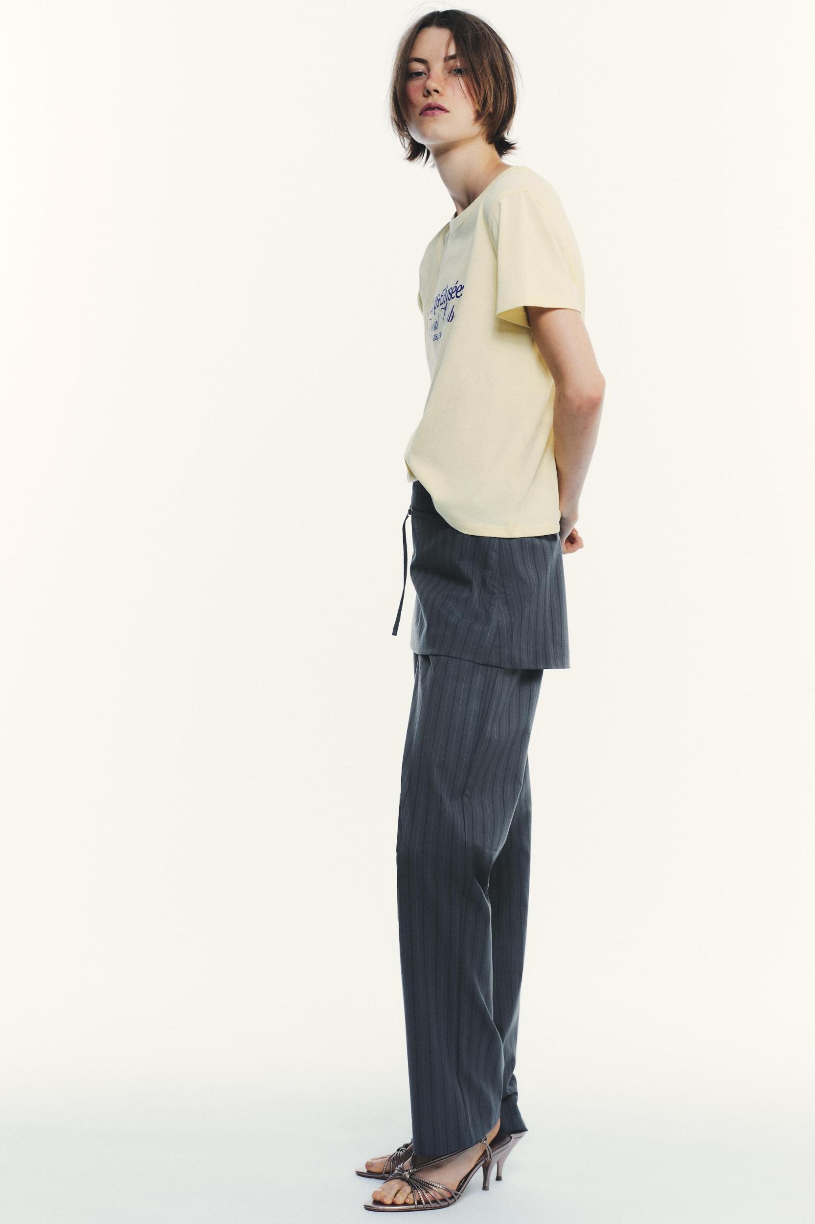 PINSTRIPE SKIRT PANTS Product Image