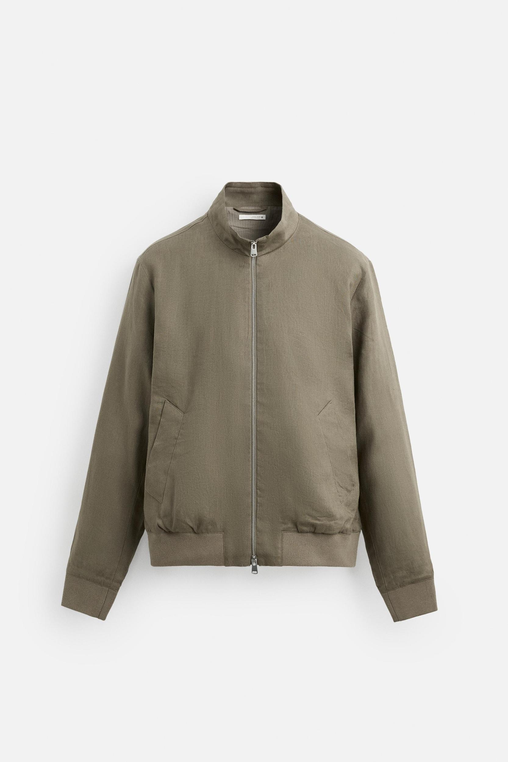100% LINEN BOMBER JACKET Product Image