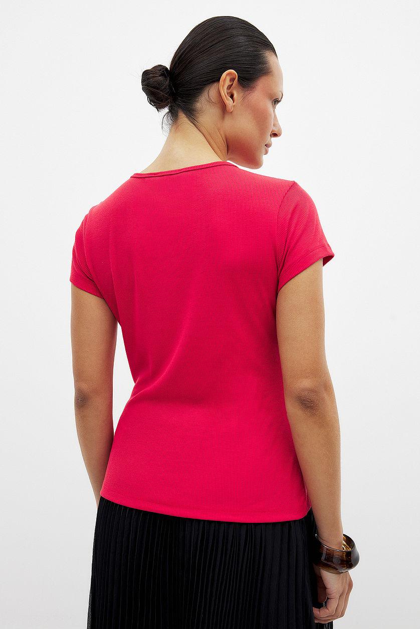 Ribbed Short Sleeve T-shirt Product Image