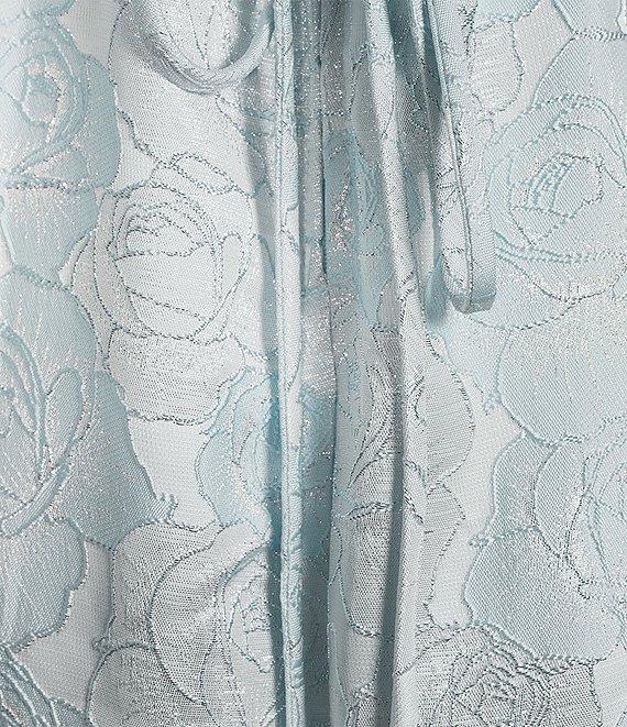 Midnight Doll Spaghetti Strap Brocade Corset Detail Gown Product Image