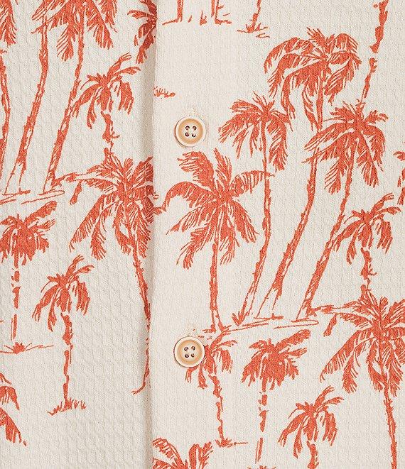 Roundtree & Yorke Short Sleeve Palm Print Coatfront Shirt Product Image