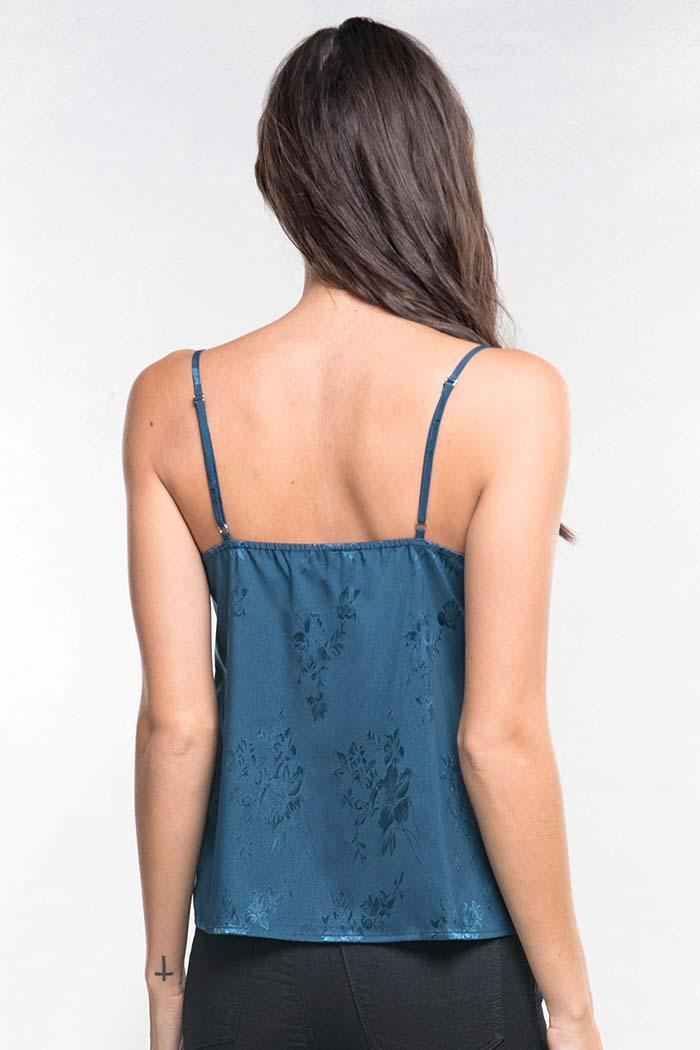 Jacquard Satin Spaghetti Strap Top Product Image