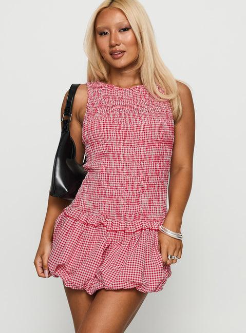 Radiostar Shirred Mini Dress Red Product Image