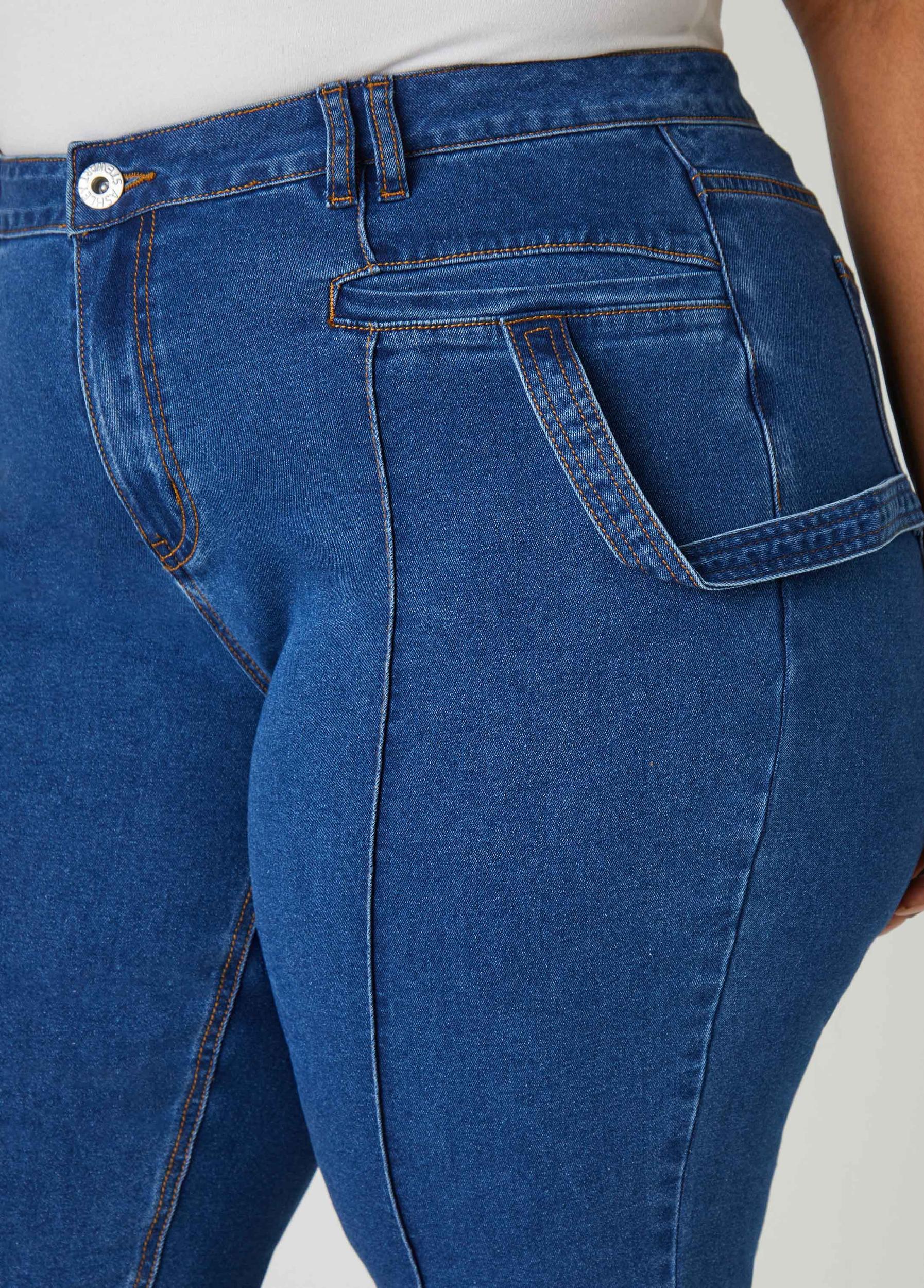 Pintuck Denim Capris Product Image