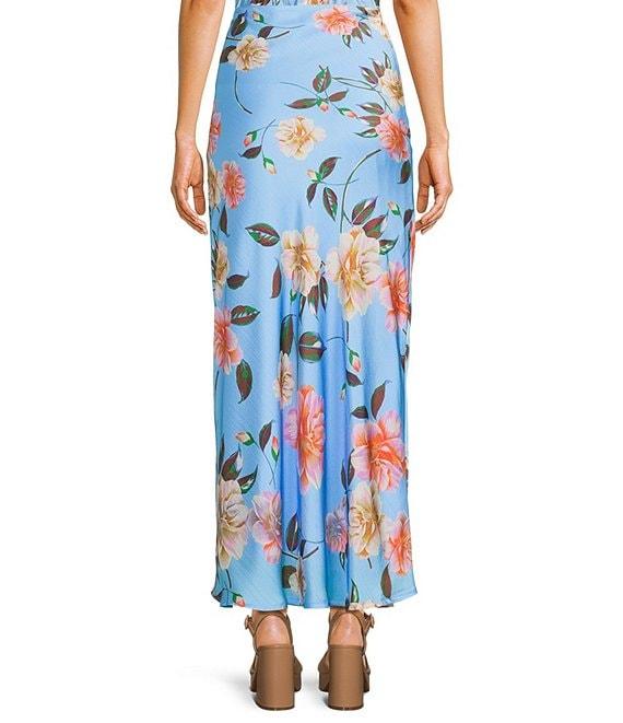 GB Satin Floral Print Coordinating Maxi Skirt Product Image