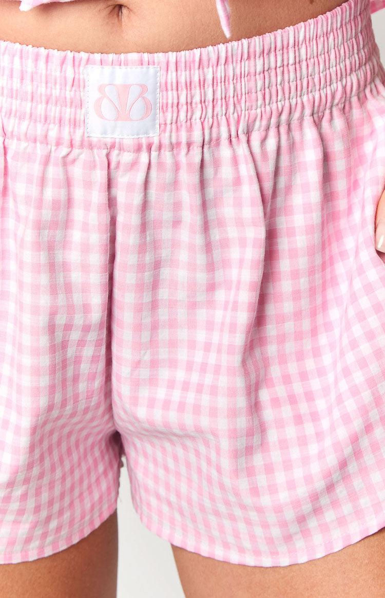 Baxter Pink Gingham Shorts Girls Product Image
