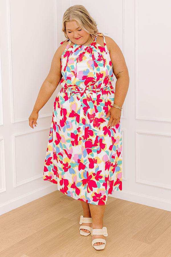 Sunny Disposition Floral Midi Dress Curves Product Image