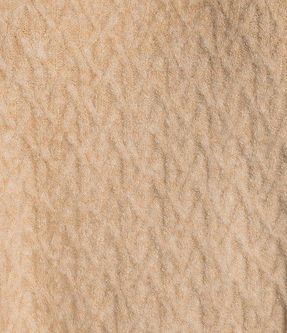 Calvin Klein Cable Knit Crew Neck Long Sleeve Poncho Product Image