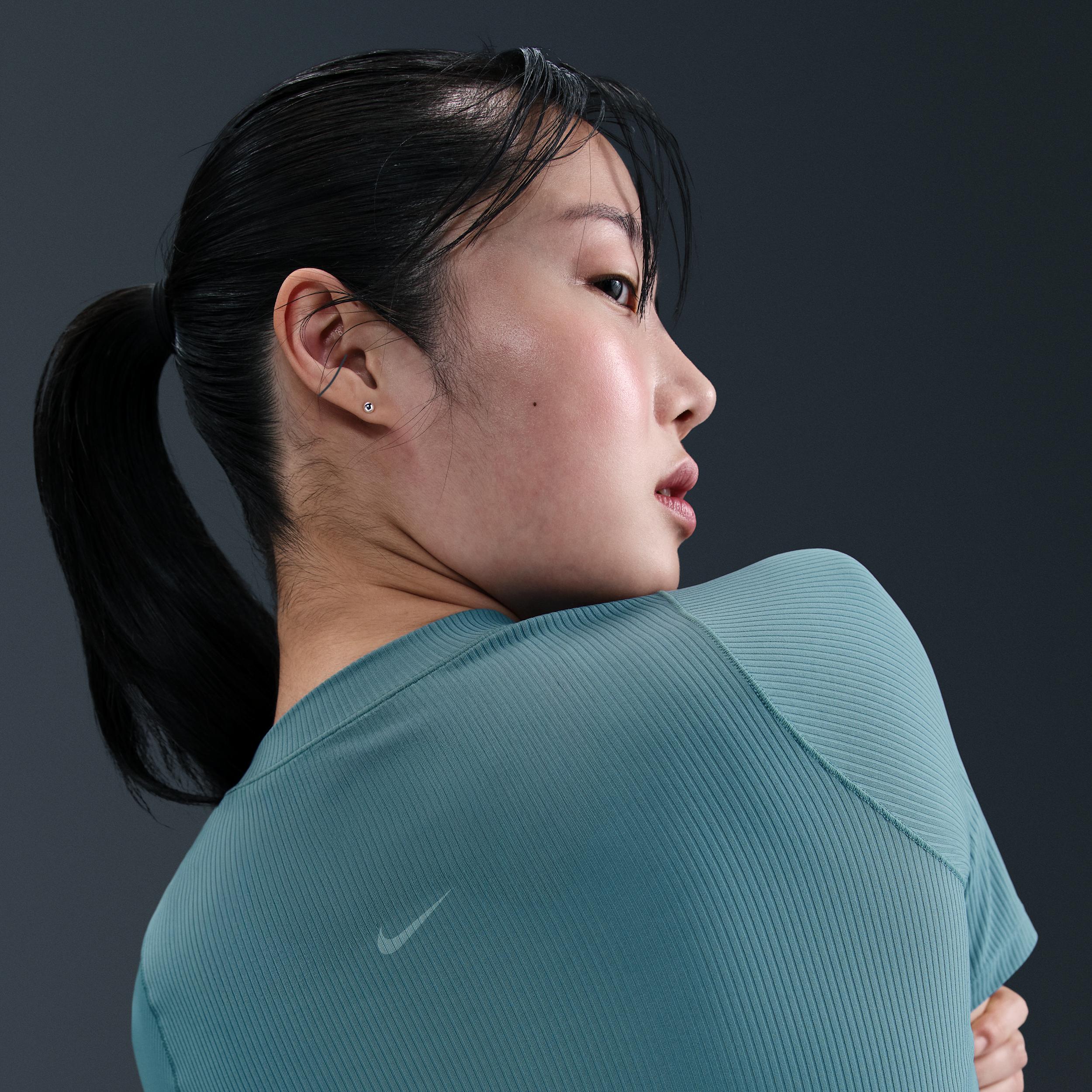 Nike Womens Zenvy Rib Dri-FIT Short-Sleeve Top | HF2772-006 Product Image