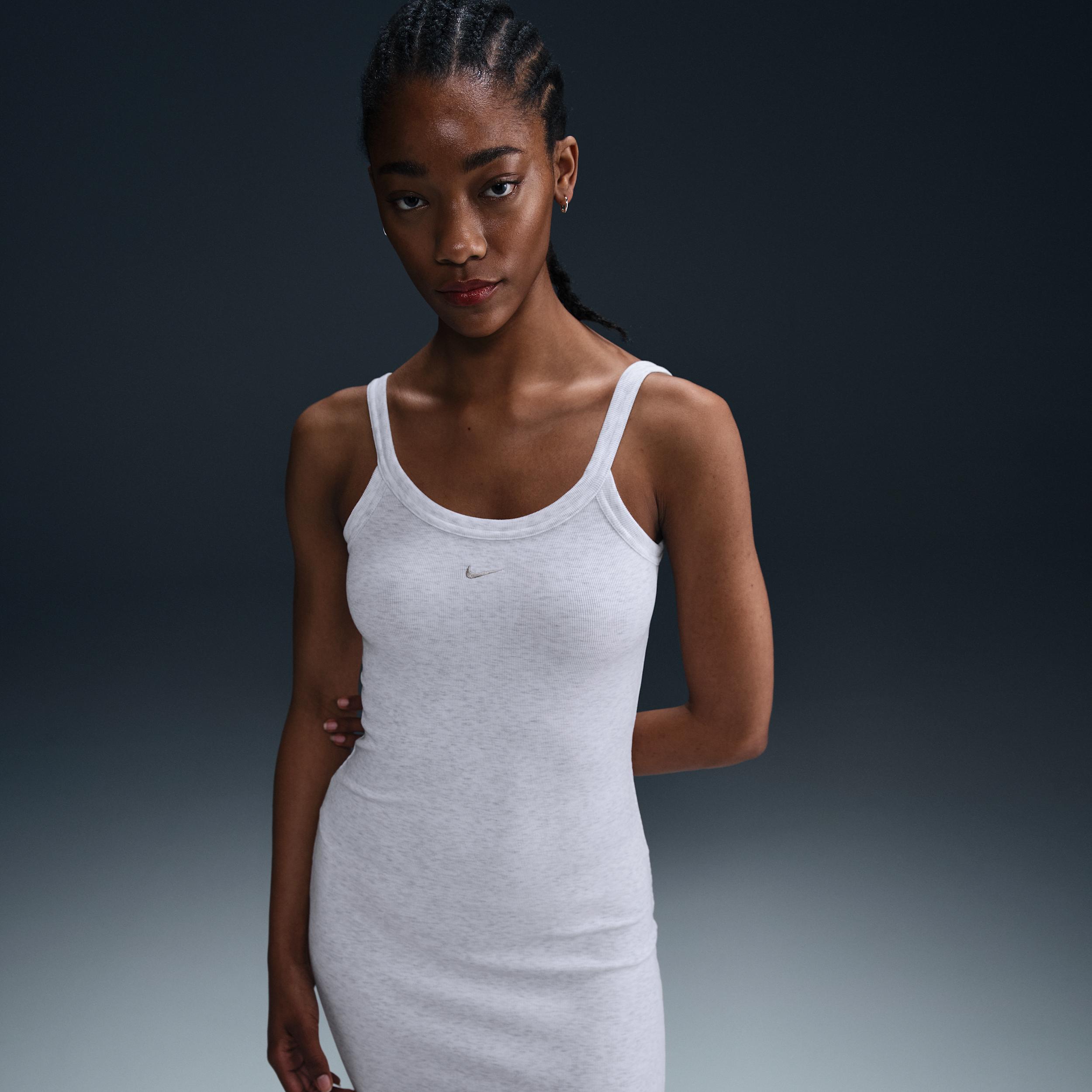 Womens Nike Sportswear Chill Knit Tight Mini-Rib Tank Top Dress | HJ0710-051 Product Image
