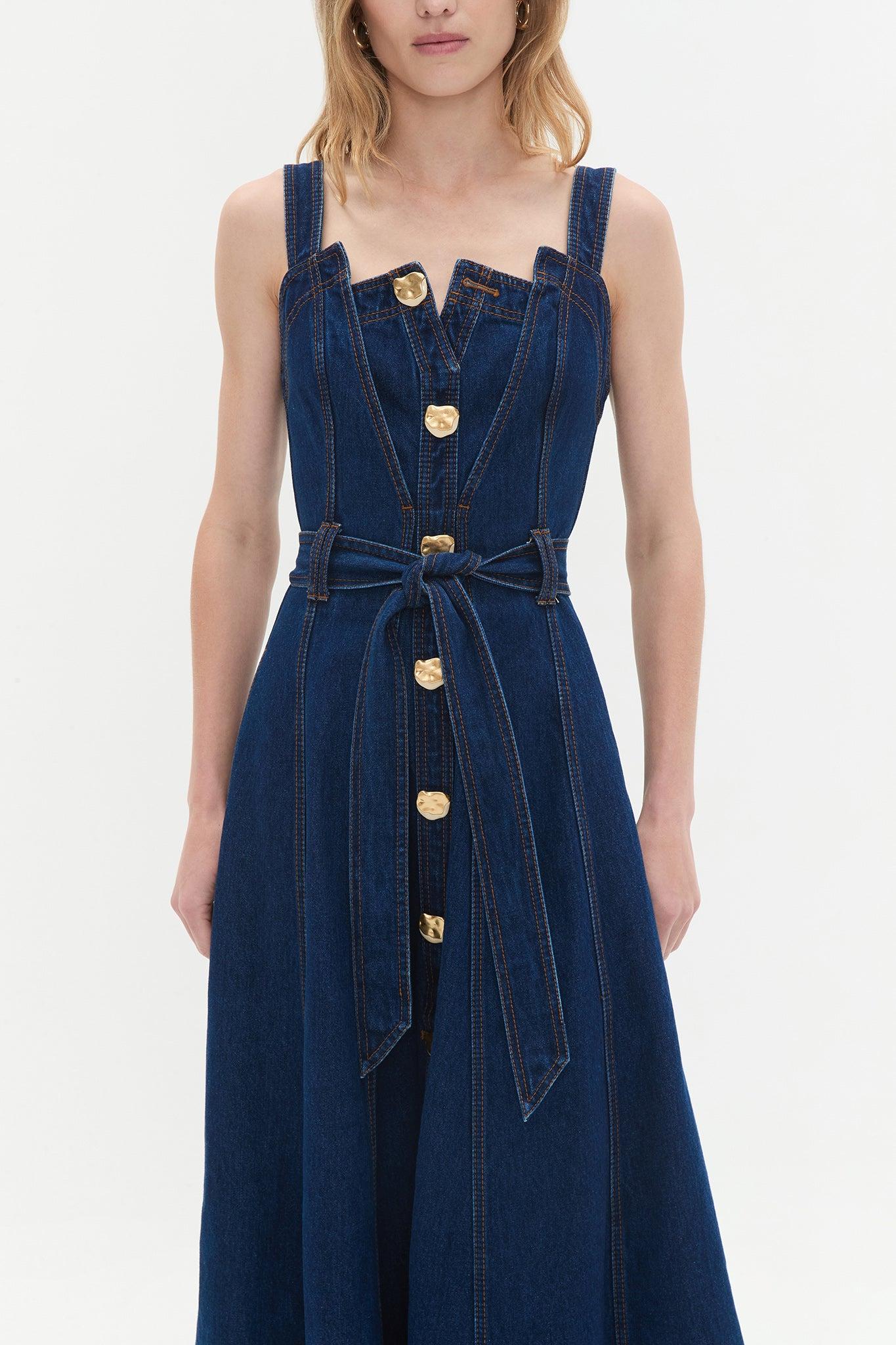 Gianna Denim Midi Dress Product Image