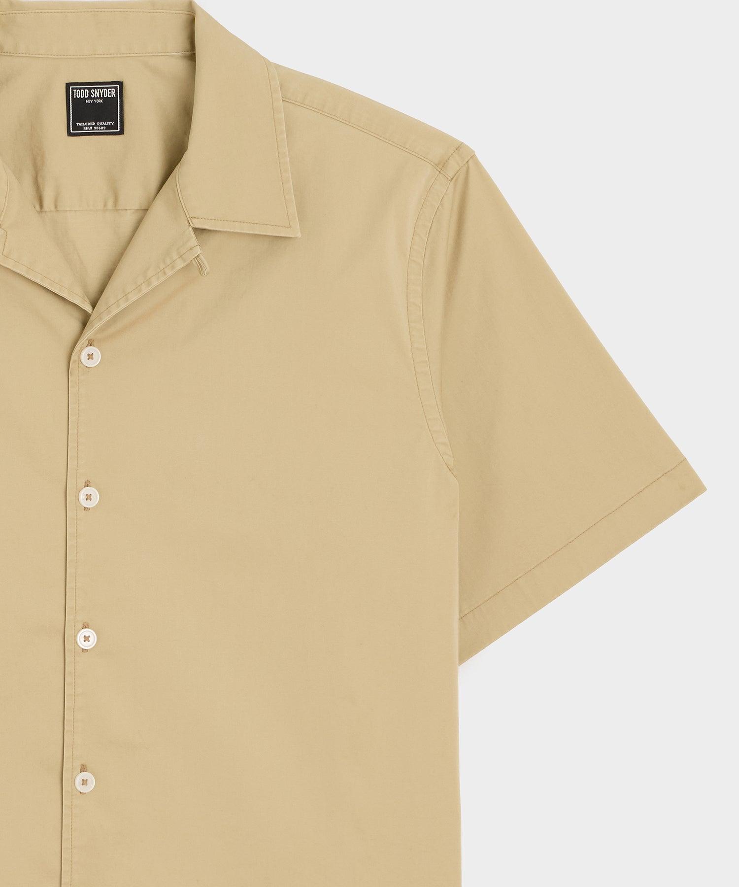 Cropped Poplin Camp Collar Shirt Product Image