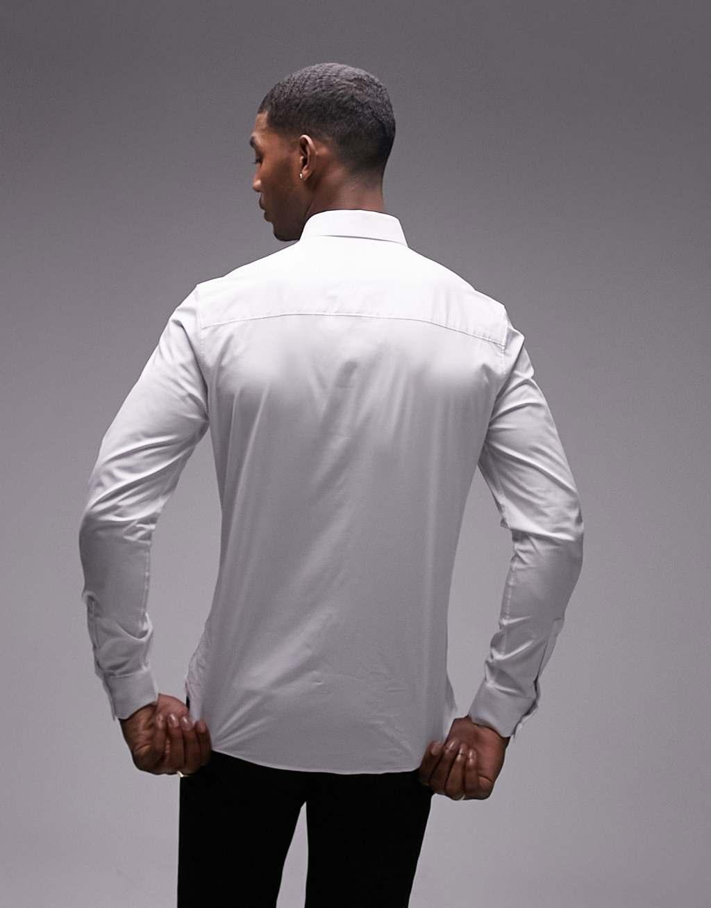 Topman long sleeve formal slim fit stretch shirt Product Image