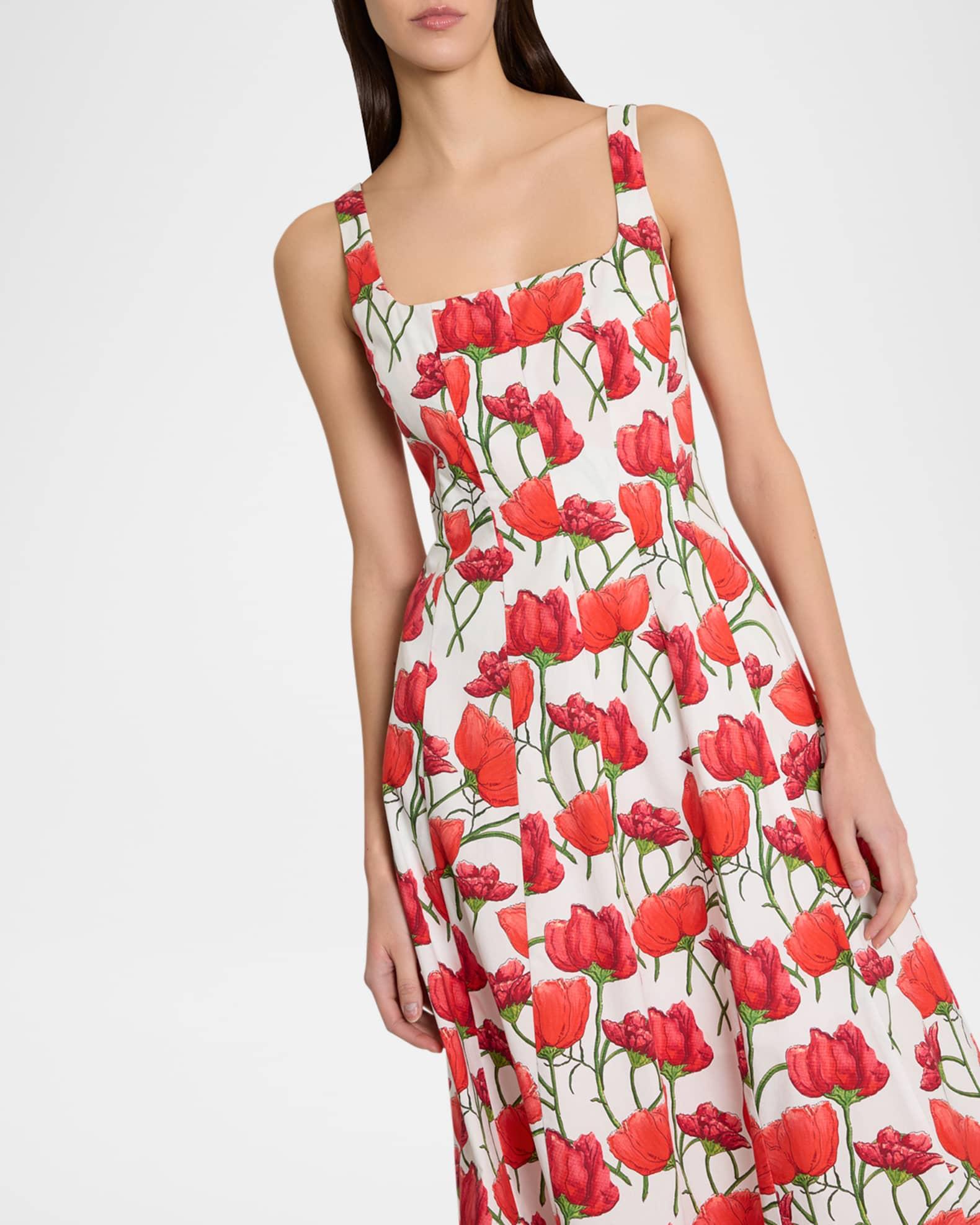 Nia Peony A-Line Midi Dress Product Image