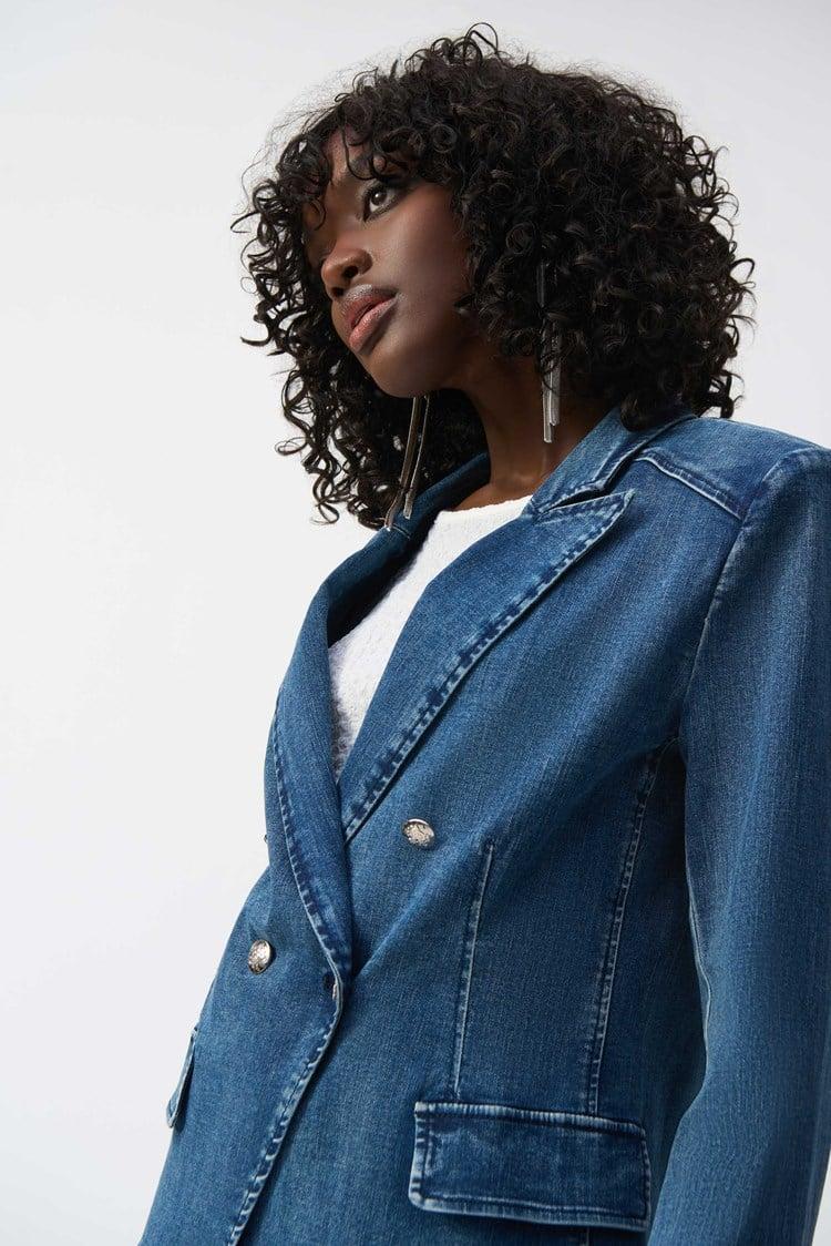 Double Breasted Denim Jacket Product Image