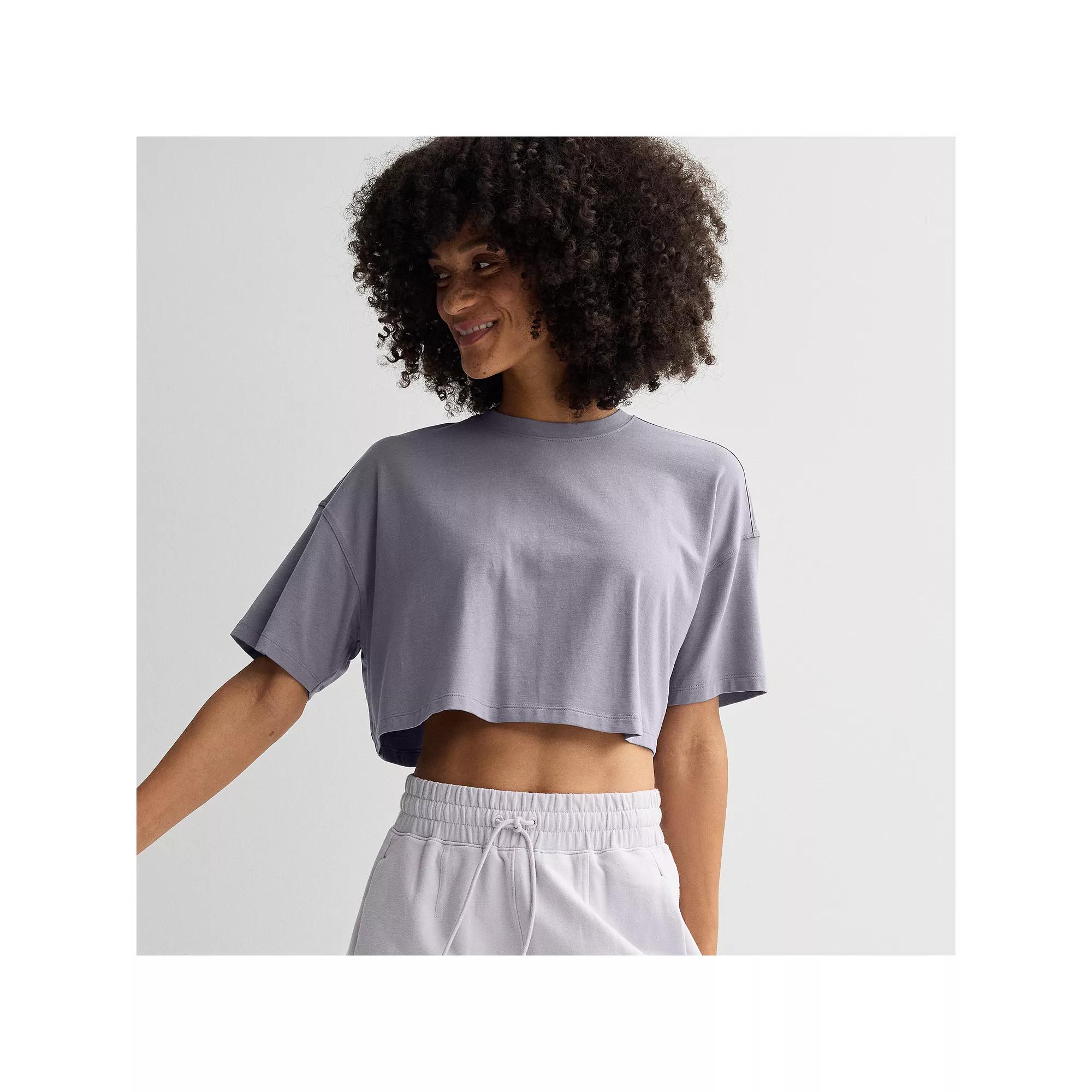 Womens FLX Boxy Raw Edge Restore T-Shirt Pink Sand Product Image