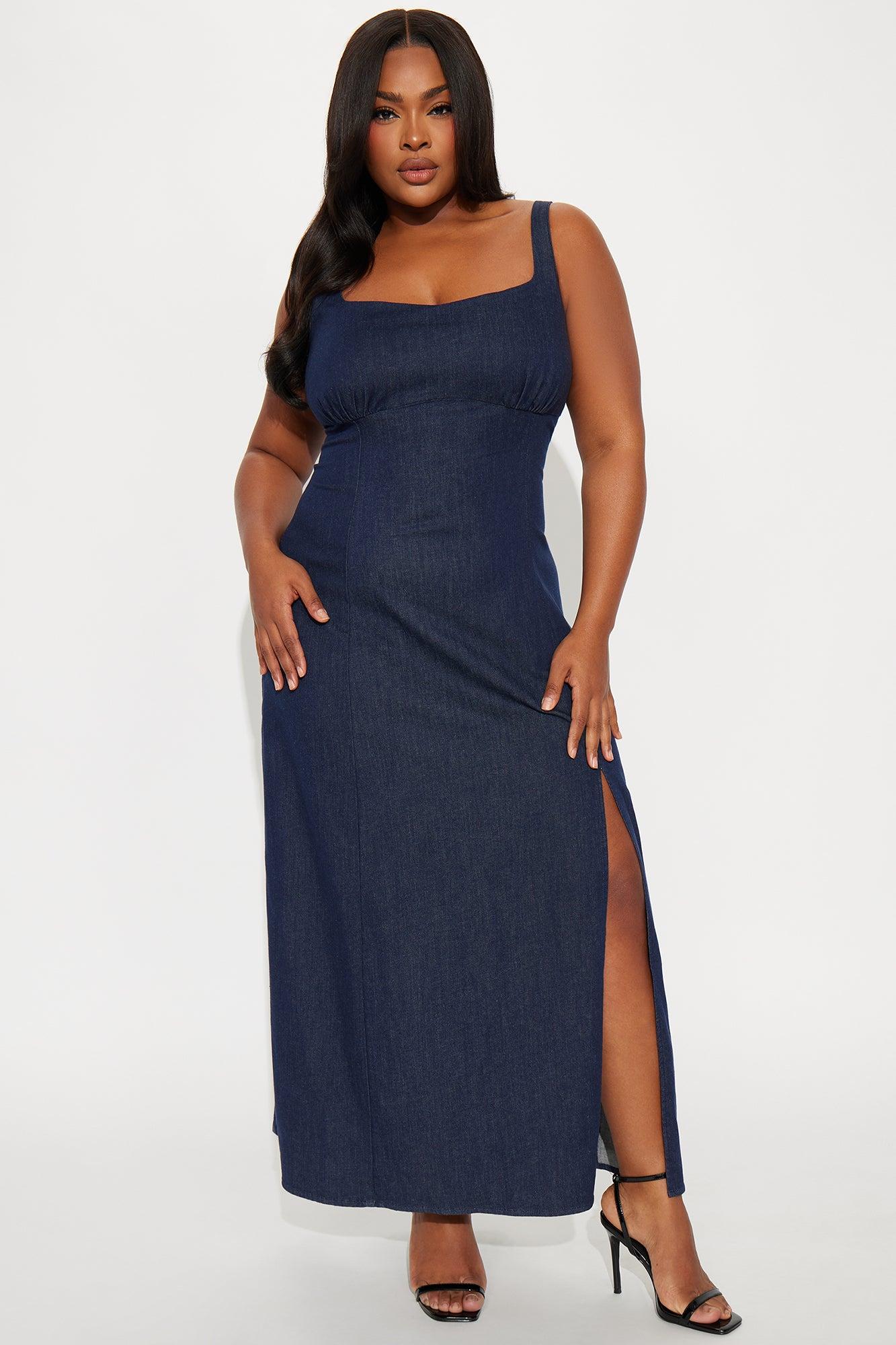 Mira Denim Maxi Dress - Dark Wash Product Image