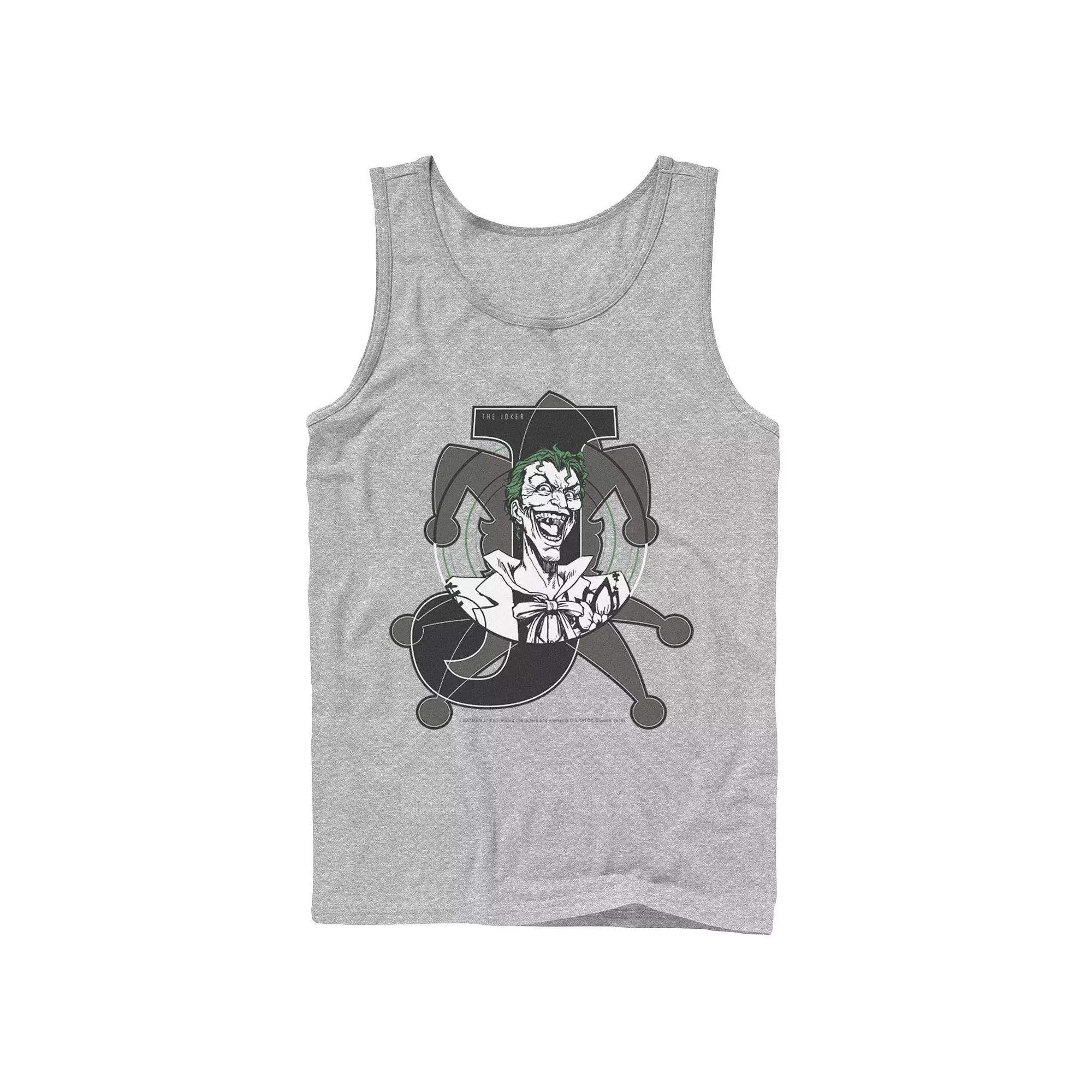 Men's DC Comics Joker Card Laughing Poster Tank Top,  Product Image
