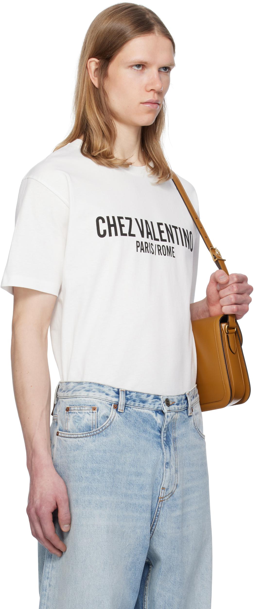 VALENTINO Cotton Crew Neck T-shirt With Graphic Print In White Product Image