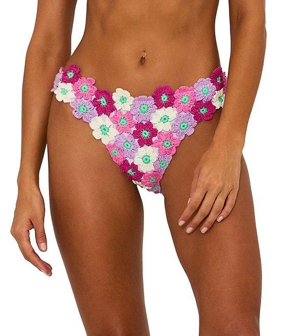 Beach Riot Kaylin Crochet Floral Applique Swim Bottom Product Image