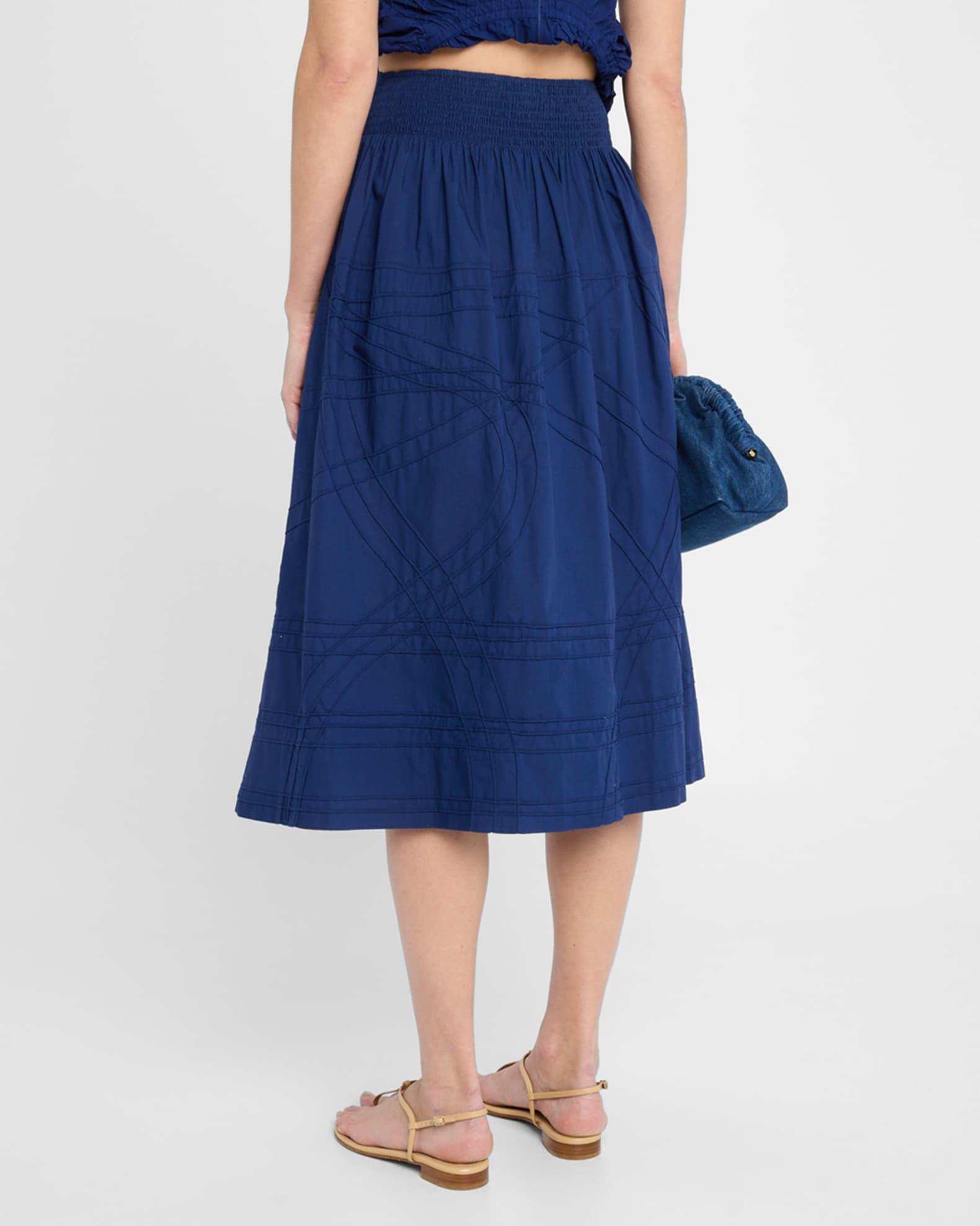 Camden Cotton Poplin Midi Skirt Product Image