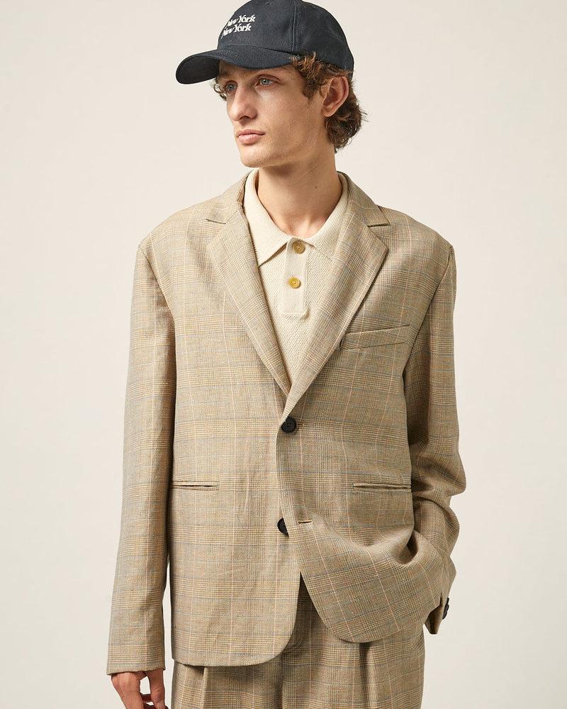 Plaid Linen Blazer Product Image