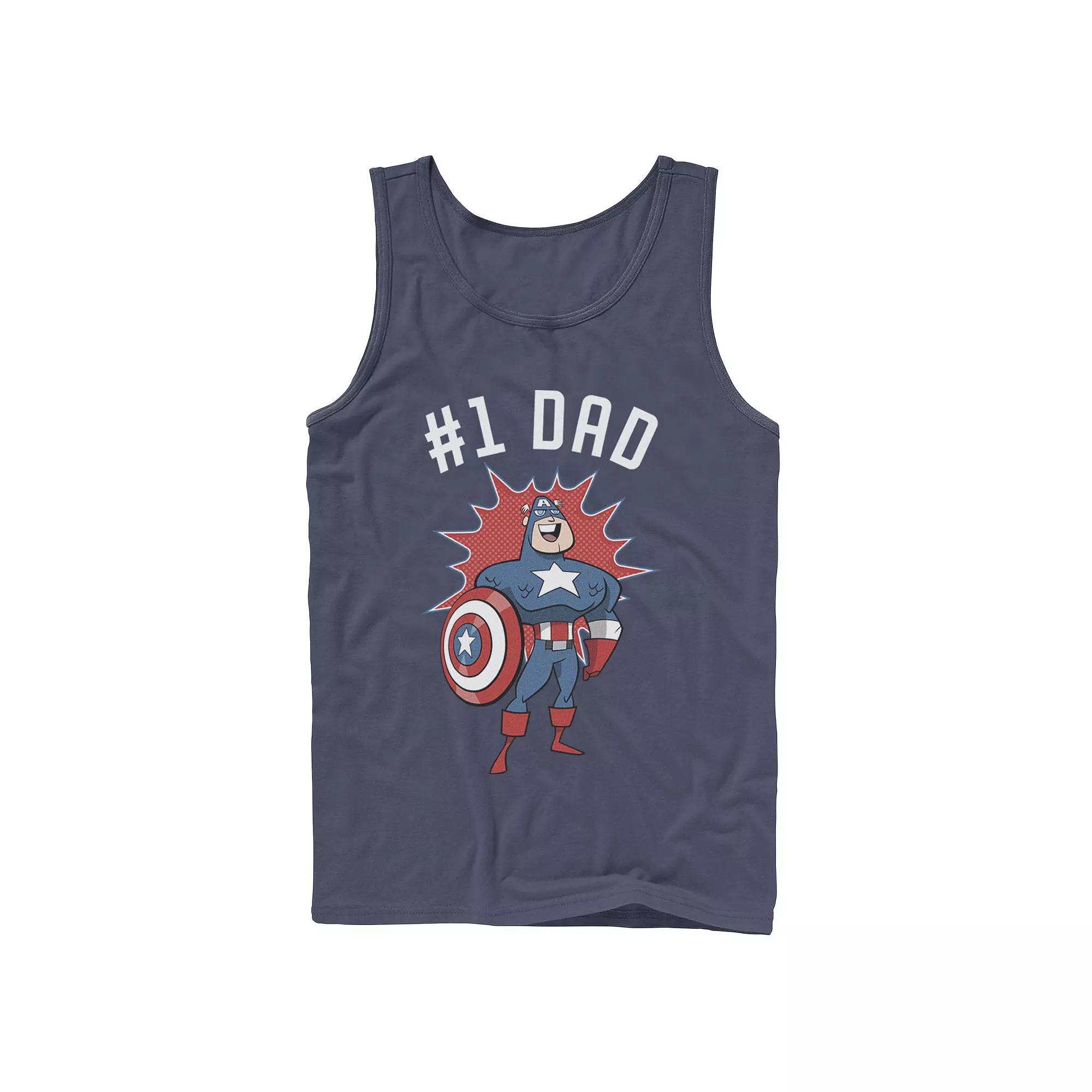 Men's Marvel Father's Day #1 Dad Captain America Portrait Tank Top,  Product Image