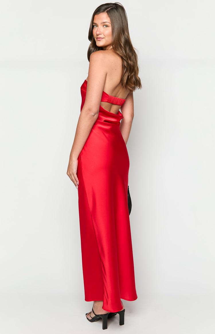 Cassander Red Strapless Maxi Dress Product Image
