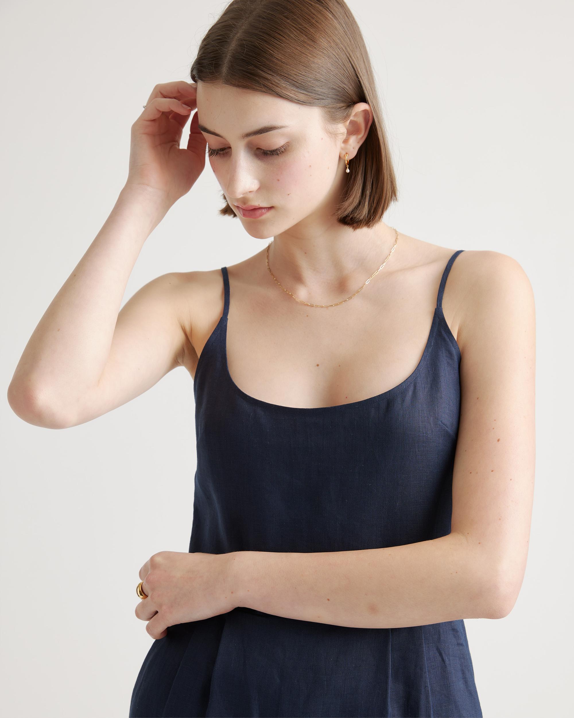 Quince | Women's 100% European Linen Scoop Neck Midi Dress Product Image