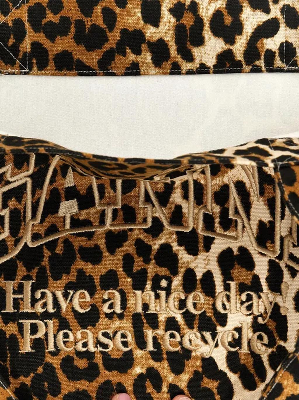 large leopard-print canvas tote bag Product Image