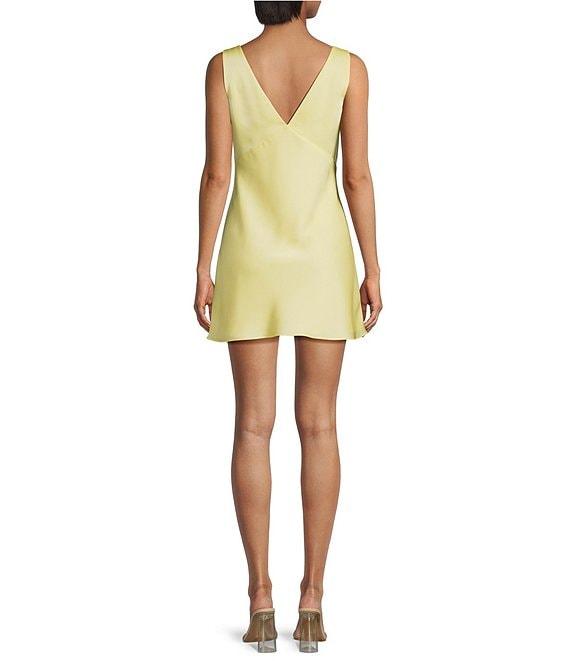 Gianni Bini Daisy Satin V-Neck Sleeveless Mini Dress Product Image