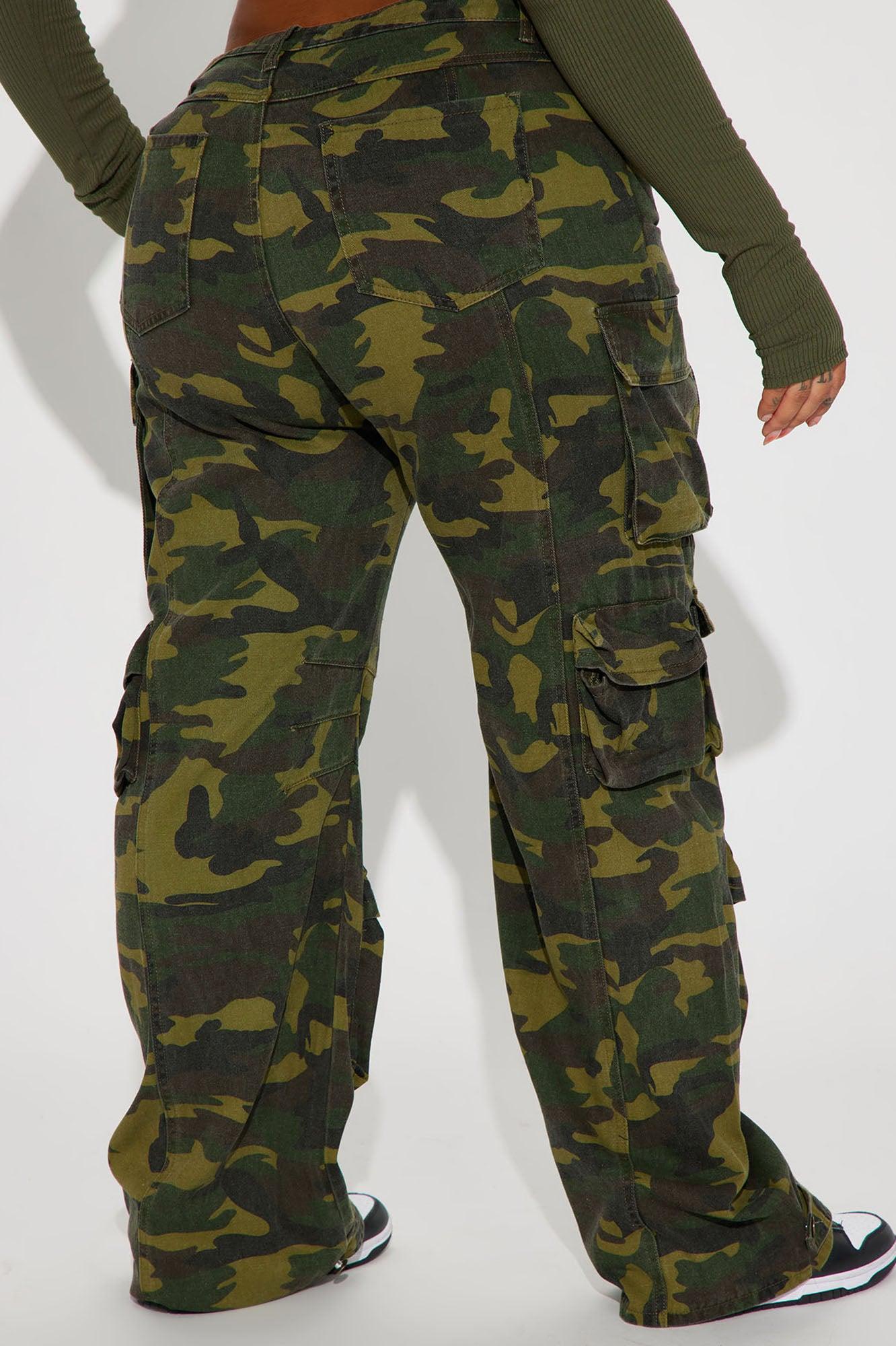 No Regrets Camo Cargo Pant - Olive/combo Product Image