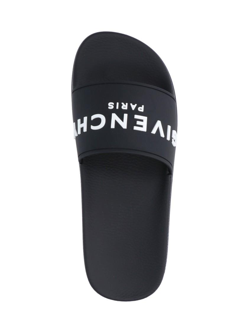 Black Logo-Print Pool Slides Product Image
