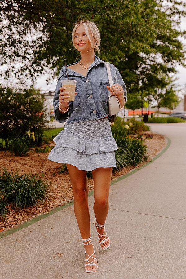 First Class Chic Denim Button Up Product Image