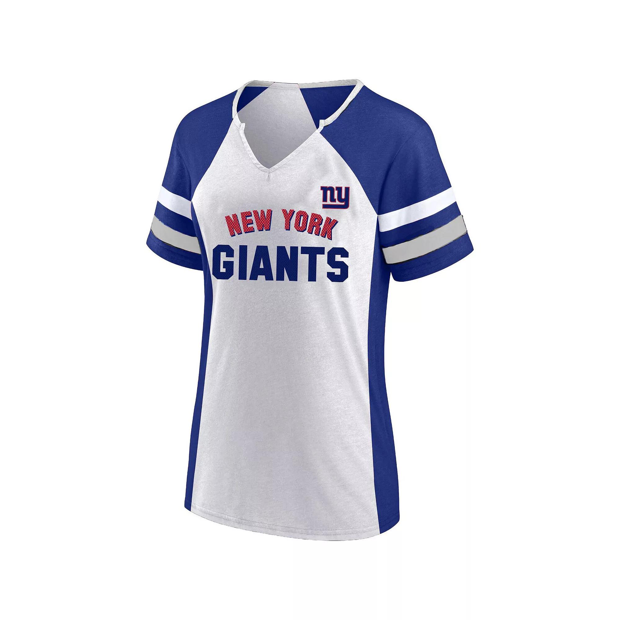 Women's Fanatics White/Royal New York Giants Plus Size Color Block T-Shirt, Size: 2XL Product Image