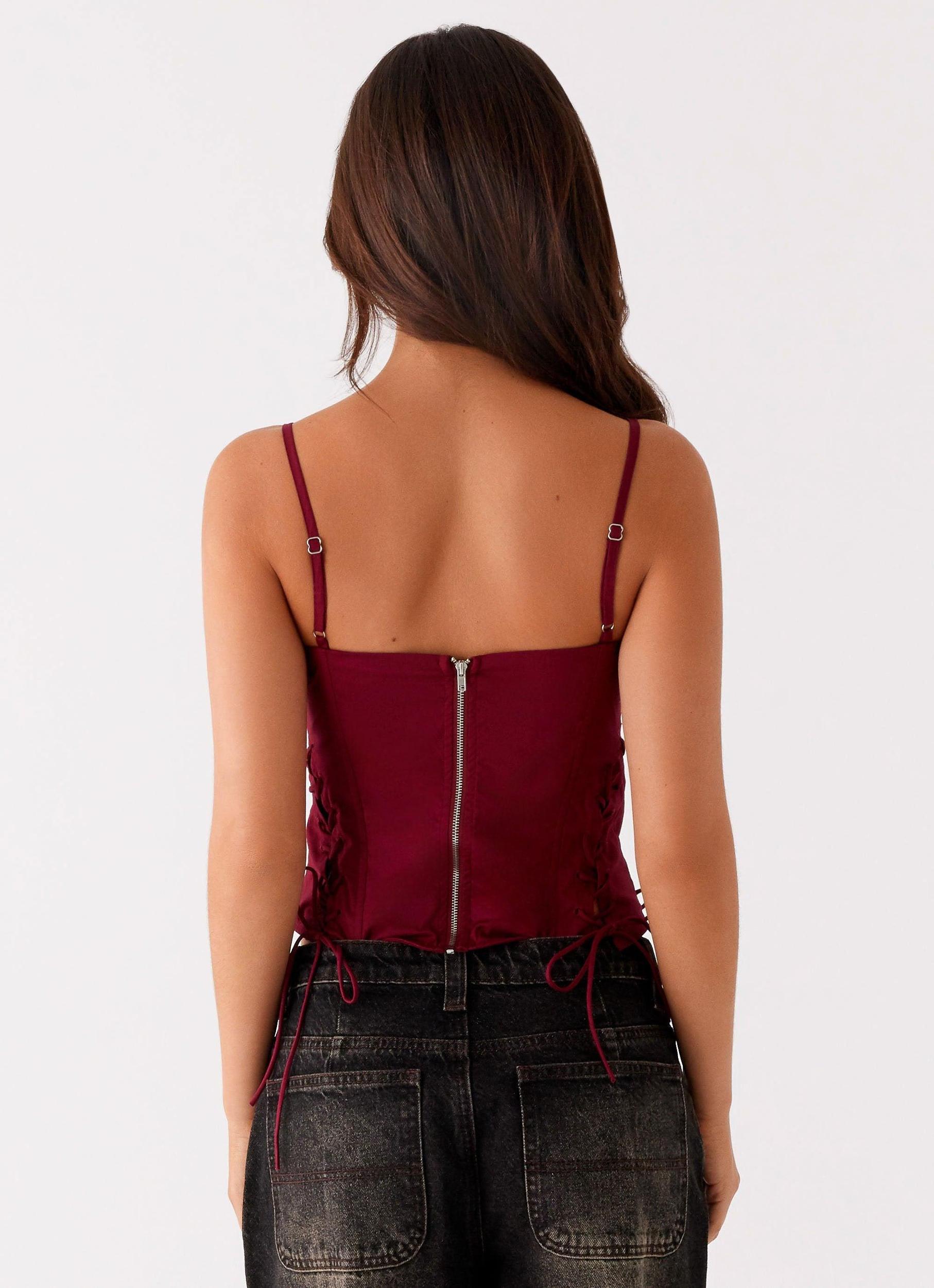 Tallie Corset Top - Red Product Image