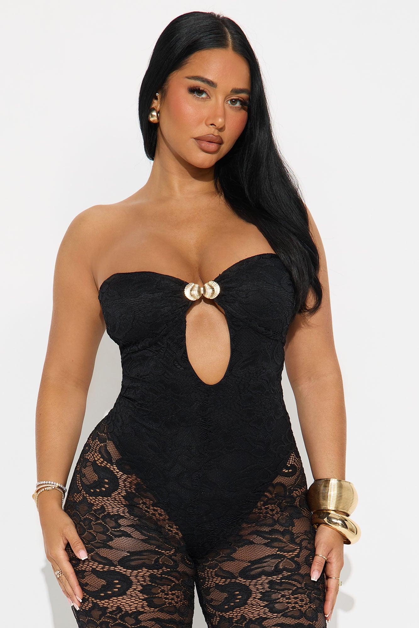 Looking For You Lace Jumpsuit - Black Female Product Image
